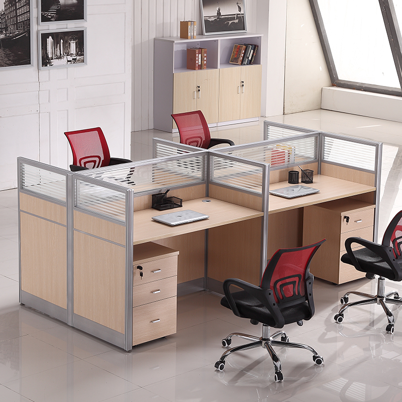 职员办公桌卡座简约现代4/6屏风卡位隔断办公家具组合四人工作位