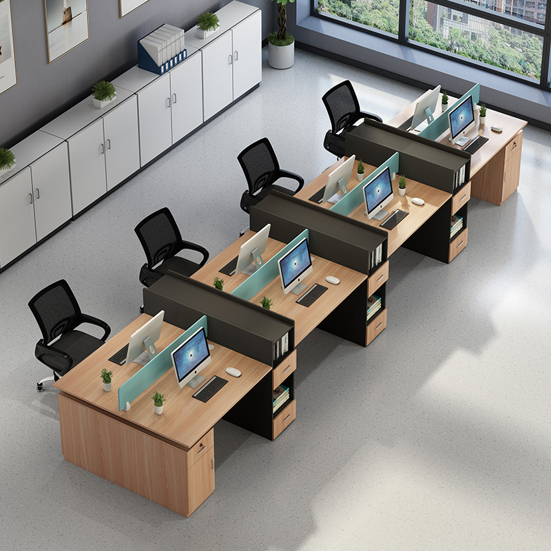 职员办公桌带柜多人四人位组合2人位4简约现代办公工位电脑桌椅
